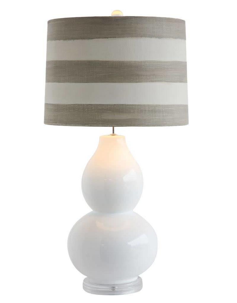 Ceramic Gourd W Stripe Linen Shade Wishbone Home Design Ceramic Gourd W Stripe Linen Shade