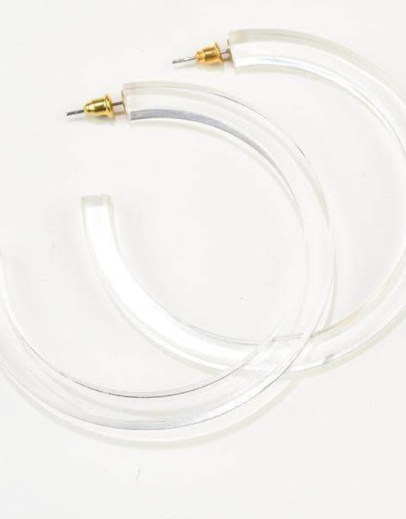 Clear Lucite Hoop Earrings All Good Things Clear Lucite Hoop Earrings