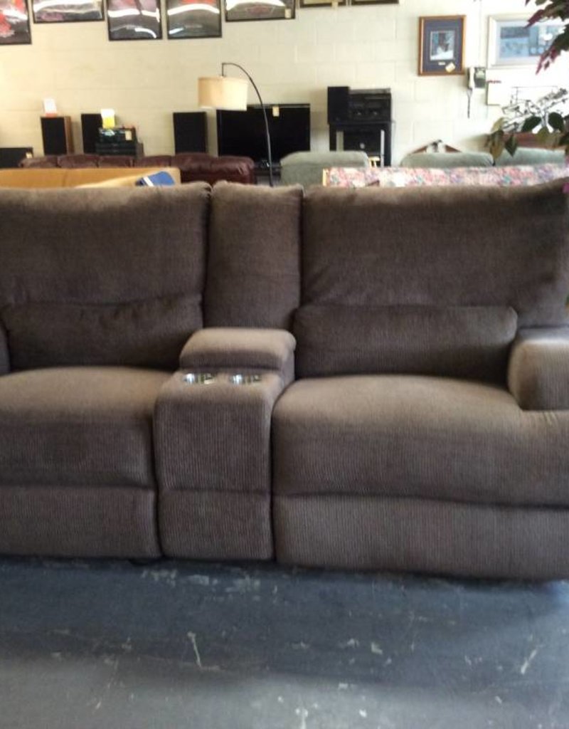 Electric Dual Rec Sofa Brown Tweed Recycled Furniture Electric Dual Rec Sofa Brown Tweed