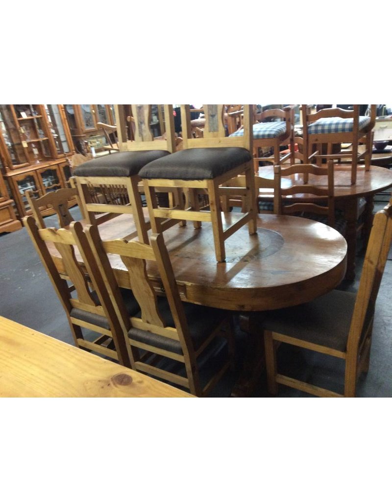 9 Piece Dinette W 4 Drawers Slate Inserts Rustic Pine Recycled 9 Piece Dinette W 4 Drawers Slate Inserts Rustic Pine