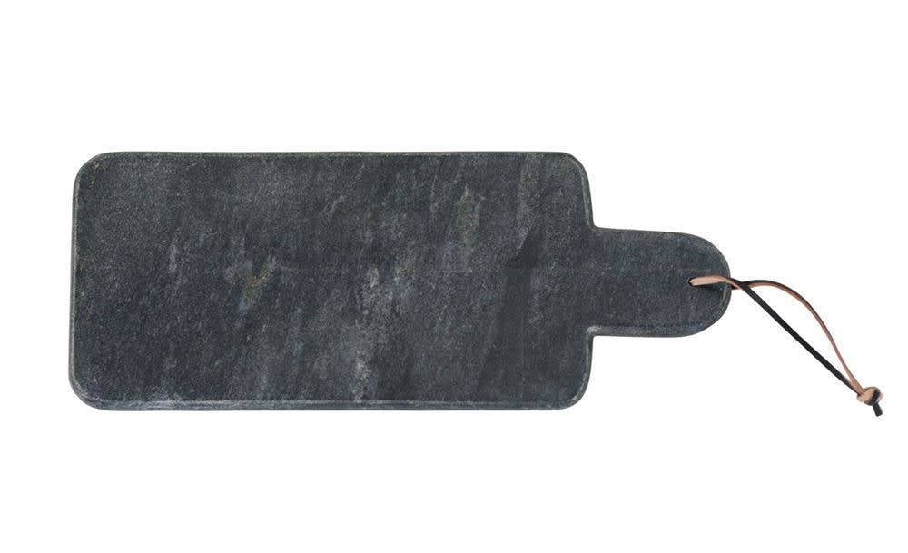 Marble Cutting Board W Handle Leather Tie Black Ashley Meier Marble Cutting Board W Handle Leather Tie Black