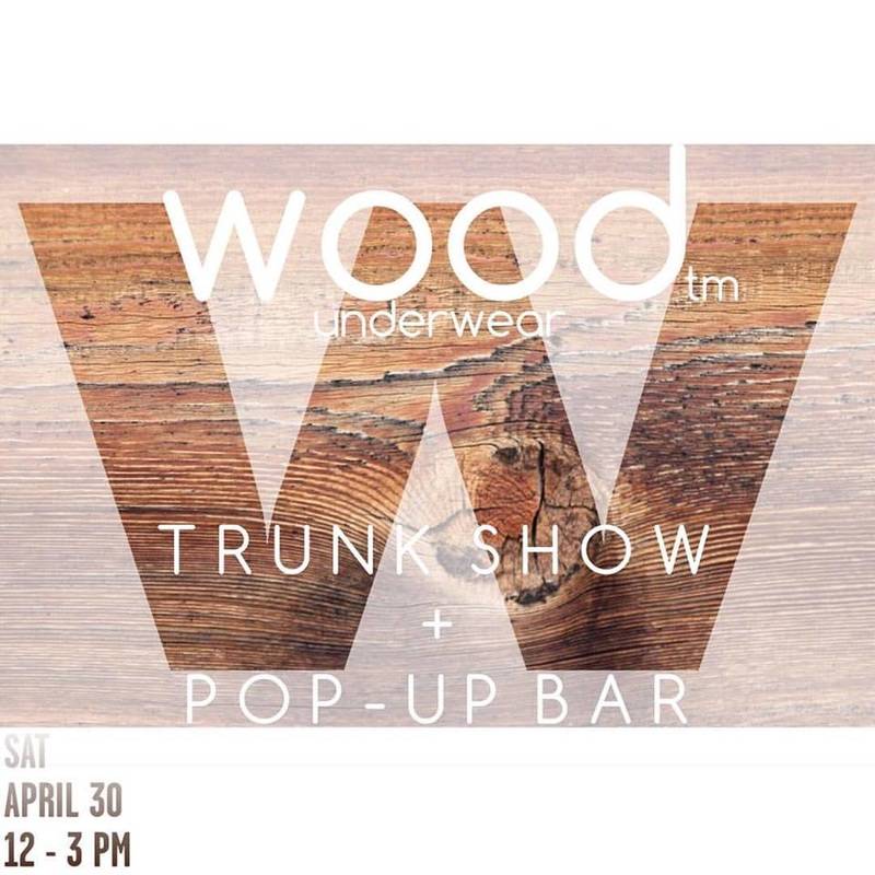 POP UP WOOD TRUNK SHOW WITH MOONSHINERS BAR AND COCKTAILS