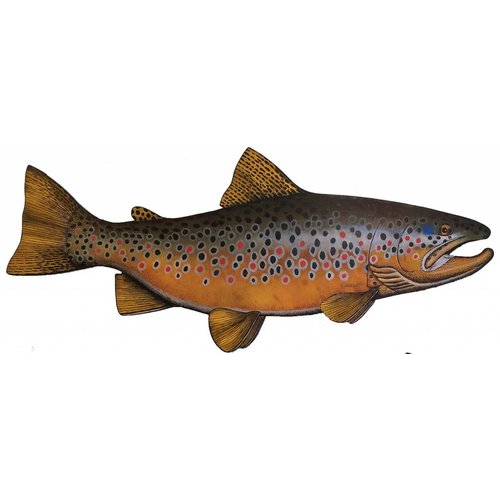 Bern Sundell Original Hand Painted Wood Cutout - 48" Brown #1 Bern Sundell Original Hand Painted Wood Cutout - 48" Brown #1