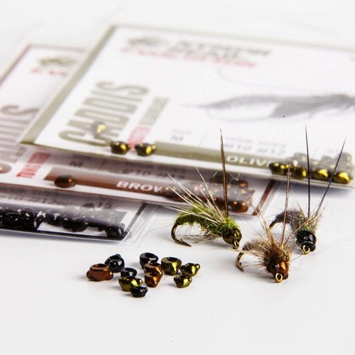 Hareline Nymph Head Tungsten Beads - Caddis Hareline Nymph Head Tungsten Beads - Caddis