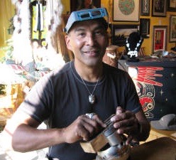 Terrence Campbell Native American artist  Tahltan / Tlingit  creating jewelry