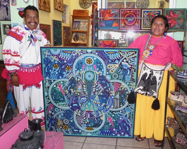 Hilaria Chavez Carrillo Huichol with her student