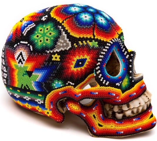 Huichol beaded skull