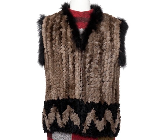 Dene knit beaver fur vest