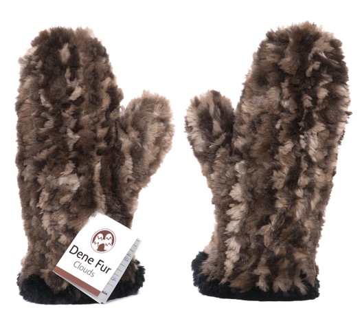 Dene knit beaver fur mitts