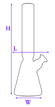 image showing how bong was measured