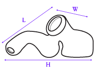 image showing how latdown bubbler water pipe was measured