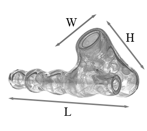 image showing how glass sherlock hand pipe was measured