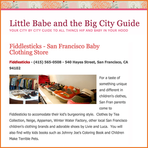 Little Babe and the Big City Blog: Fiddlesticks