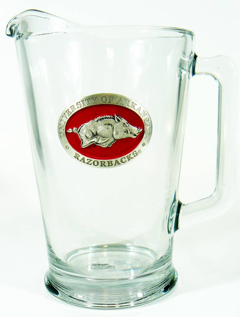 Arkansas Razorback Pewter Medallion Glass Pitcher The Stadium Shoppe