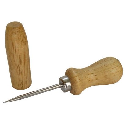 Awl with wooden cover