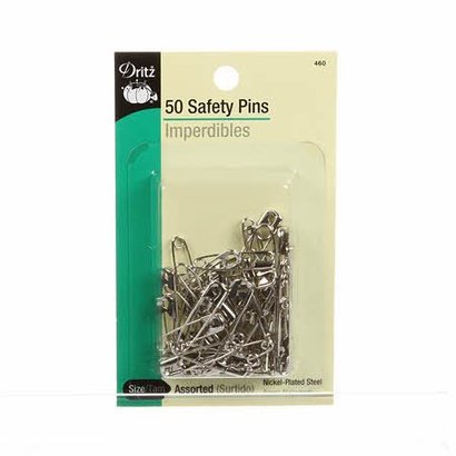 Checker Safety Pin Nickel Assorted Size 50ct