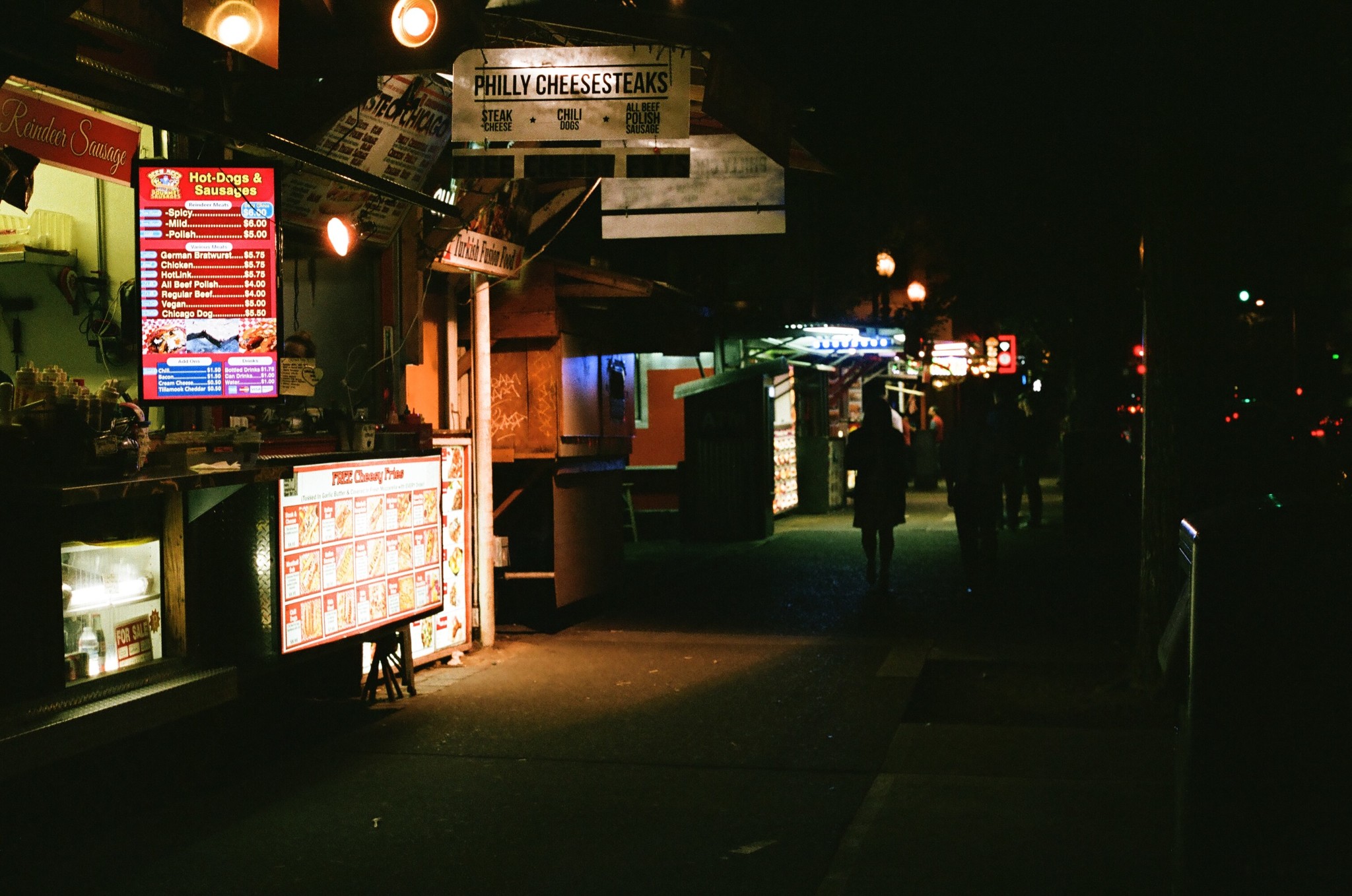 Portland Food trucks at night