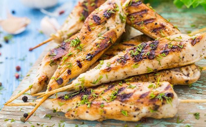 Brochettes de poulet a l'ananas