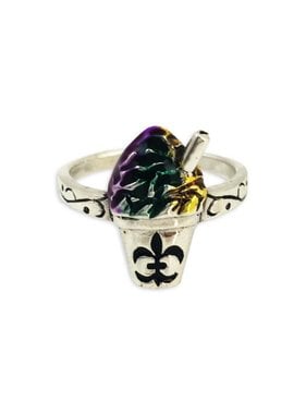 mardi gras silver ring