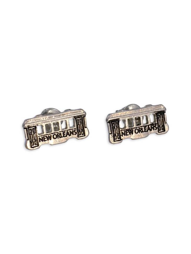 New Orleans Streetcar Earrings Silver Fleurty New Orleans Streetcar Earrings Silver
