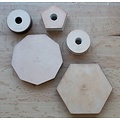 Fort Standard Carrera Marble Circle Candle Holder with Leather Backing