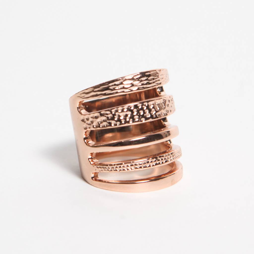 Pamela Love Single Cage Ring - Rose Gold Over Sterling Size 7