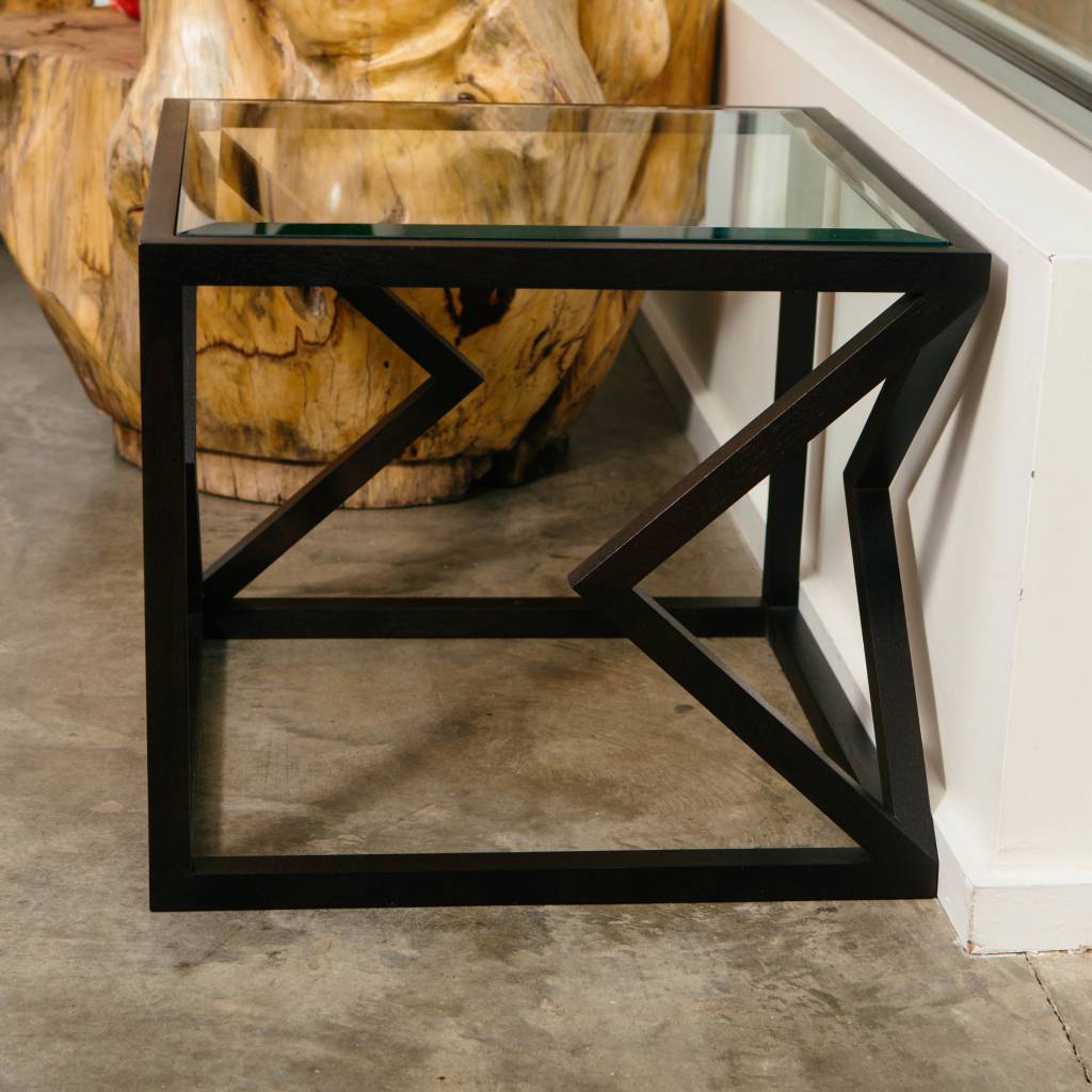 Alex Drew & No One Two Diamonds Side Table in Ebonized Walnut