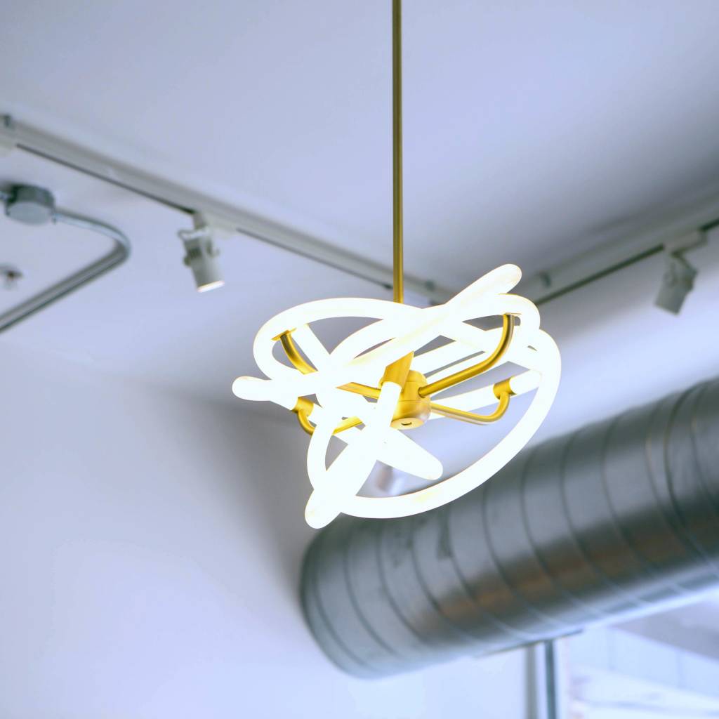Corinne Mynatt Bespoke Brass, LED & Silicone Chandelier