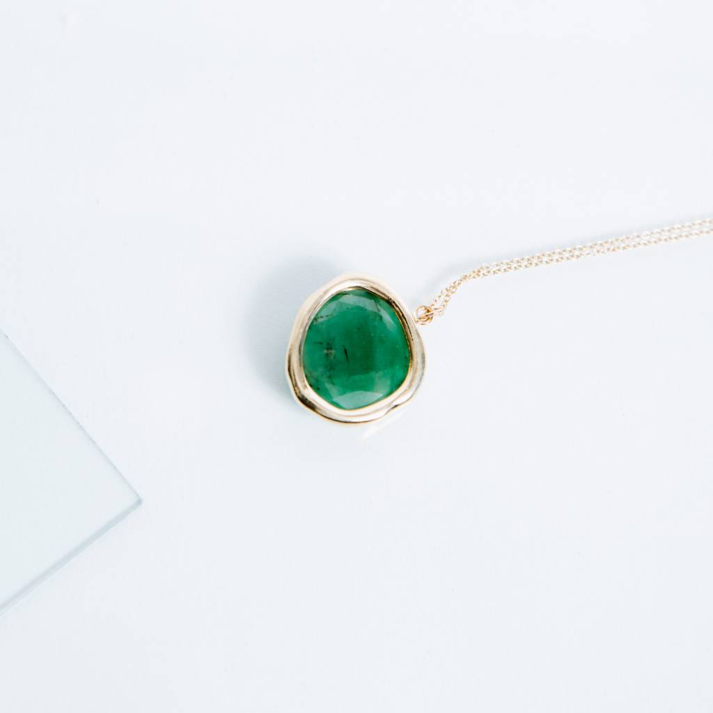 Kathryn Bentley Fine Jewelry Emerald Organic Amulet
