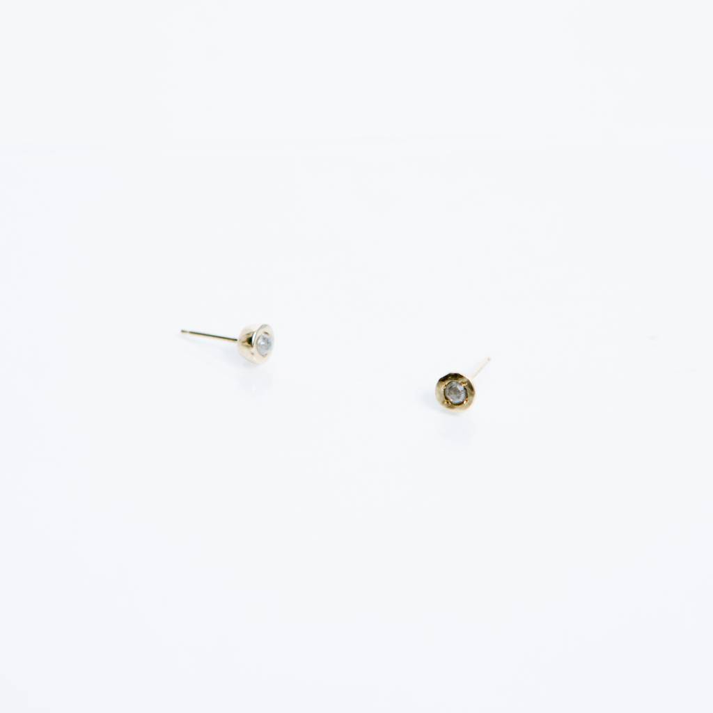 Kathryn Bentley Fine Jewelry Tiny Dot Studs, Rustic Diamond