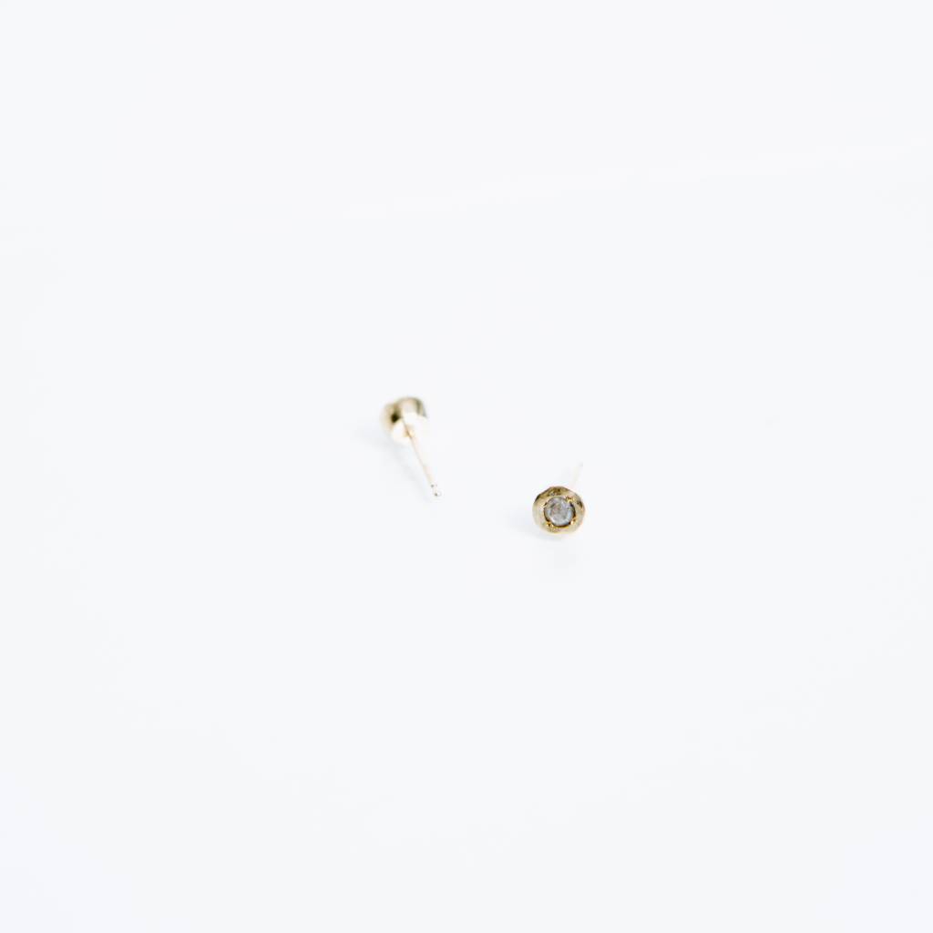 Kathryn Bentley Fine Jewelry Tiny Dot Studs, Rustic Diamond