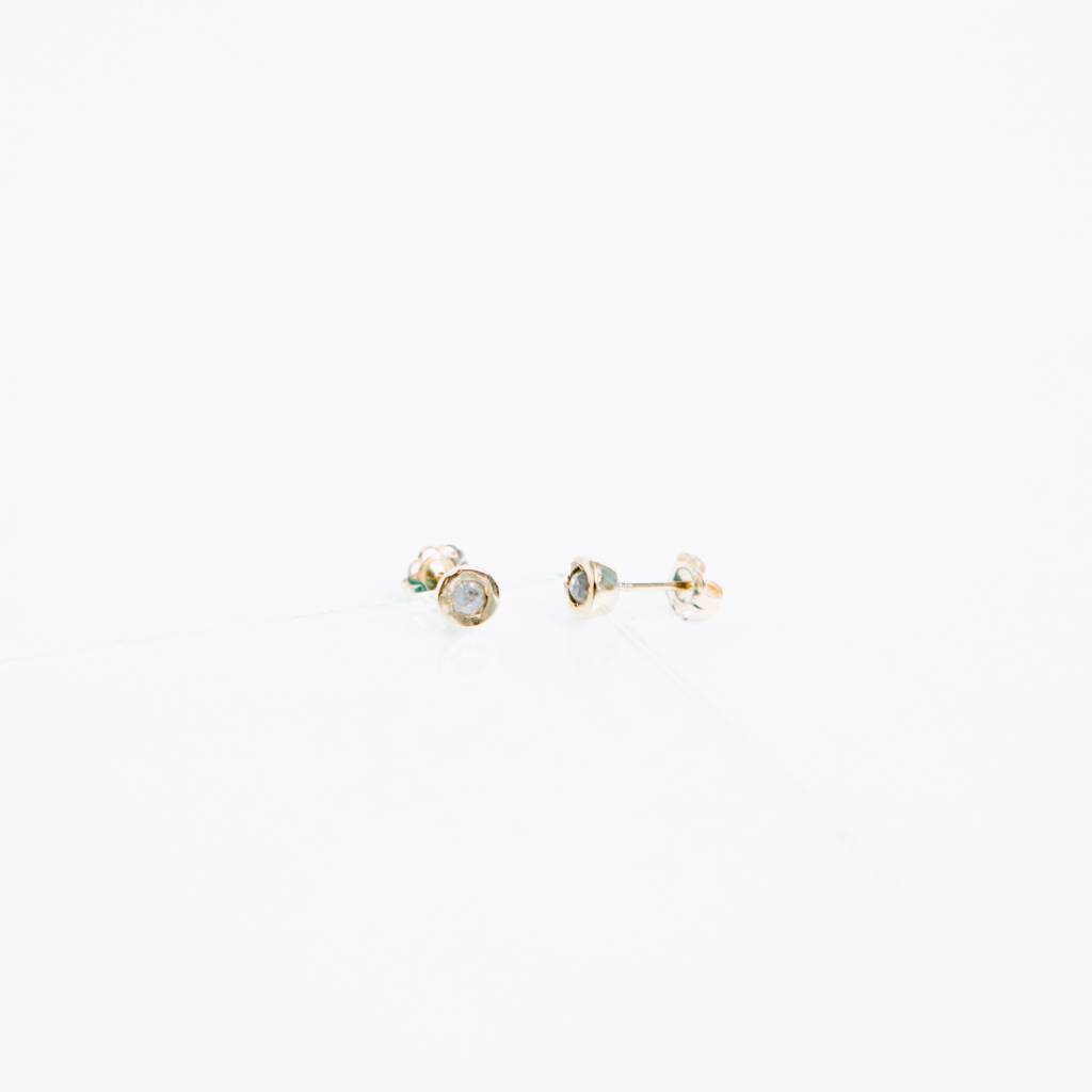 Kathryn Bentley Fine Jewelry Tiny Dot Studs, Rustic Diamond