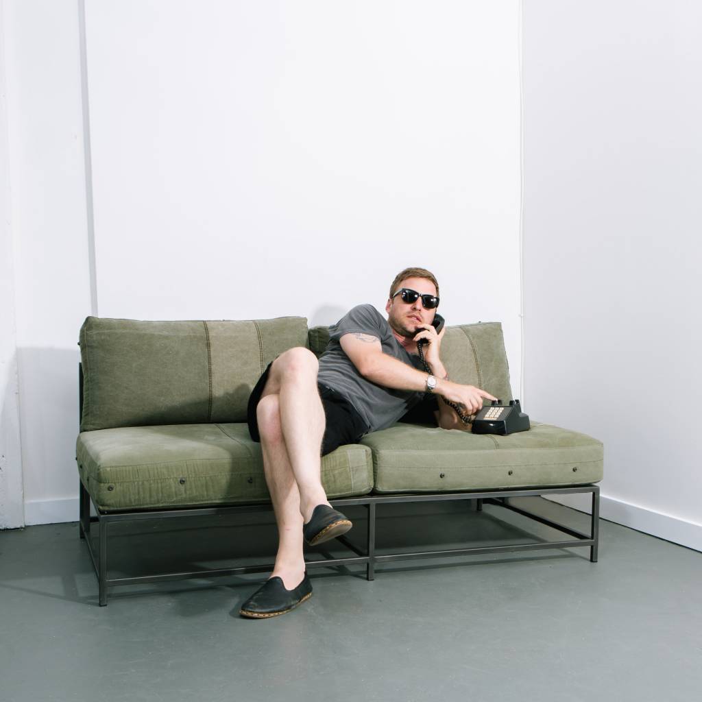 Stephen Kenn Inheritence Collection Love Seat, Canvas Military Fabric