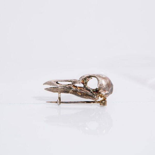 Alice Waese Silver Bird Skull Pin