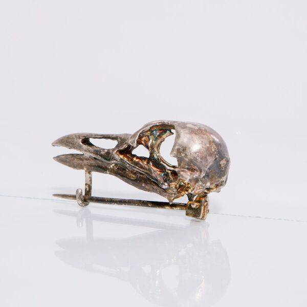 Alice Waese Silver Bird Skull Pin
