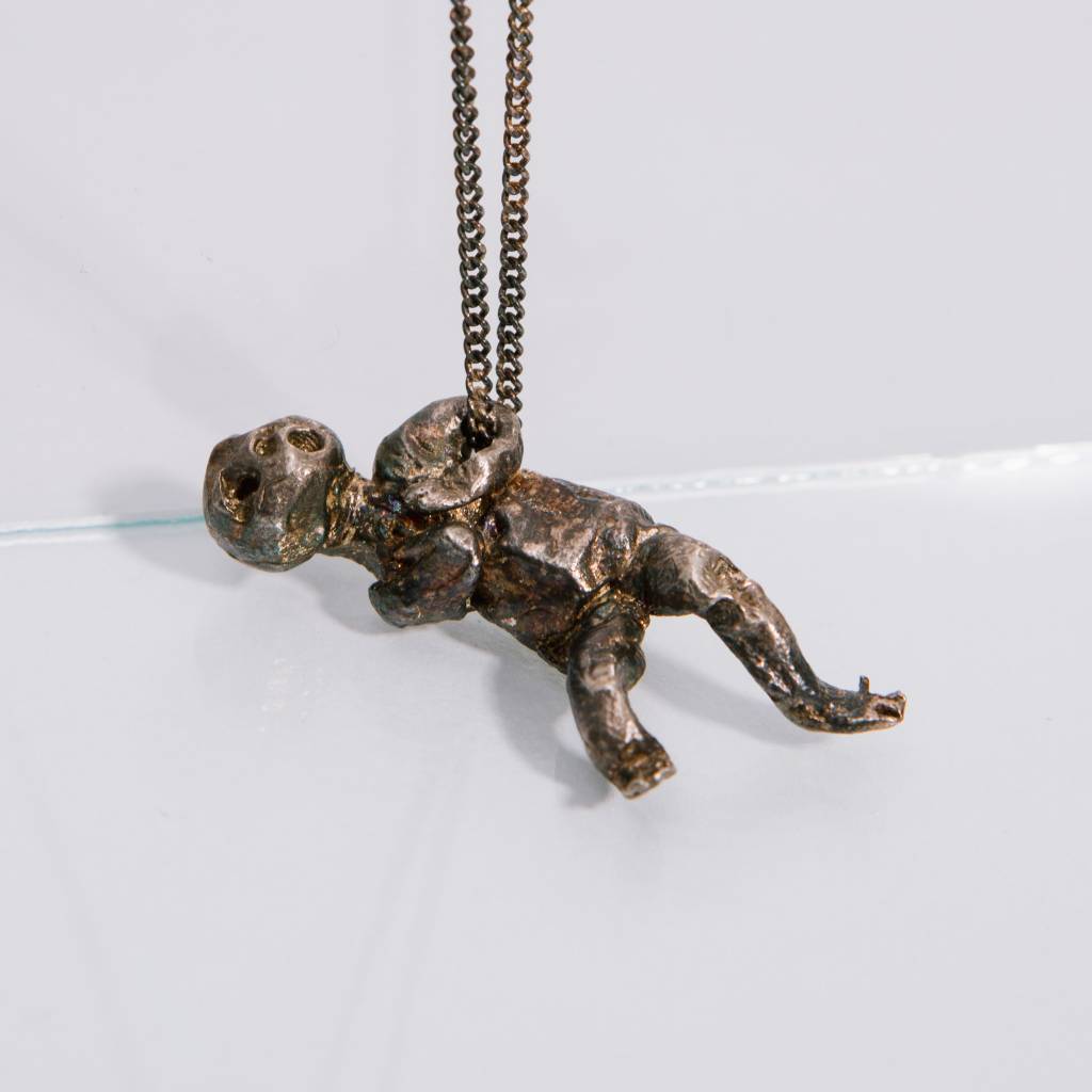 Alice Waese Silver Baby Saint Pendant
