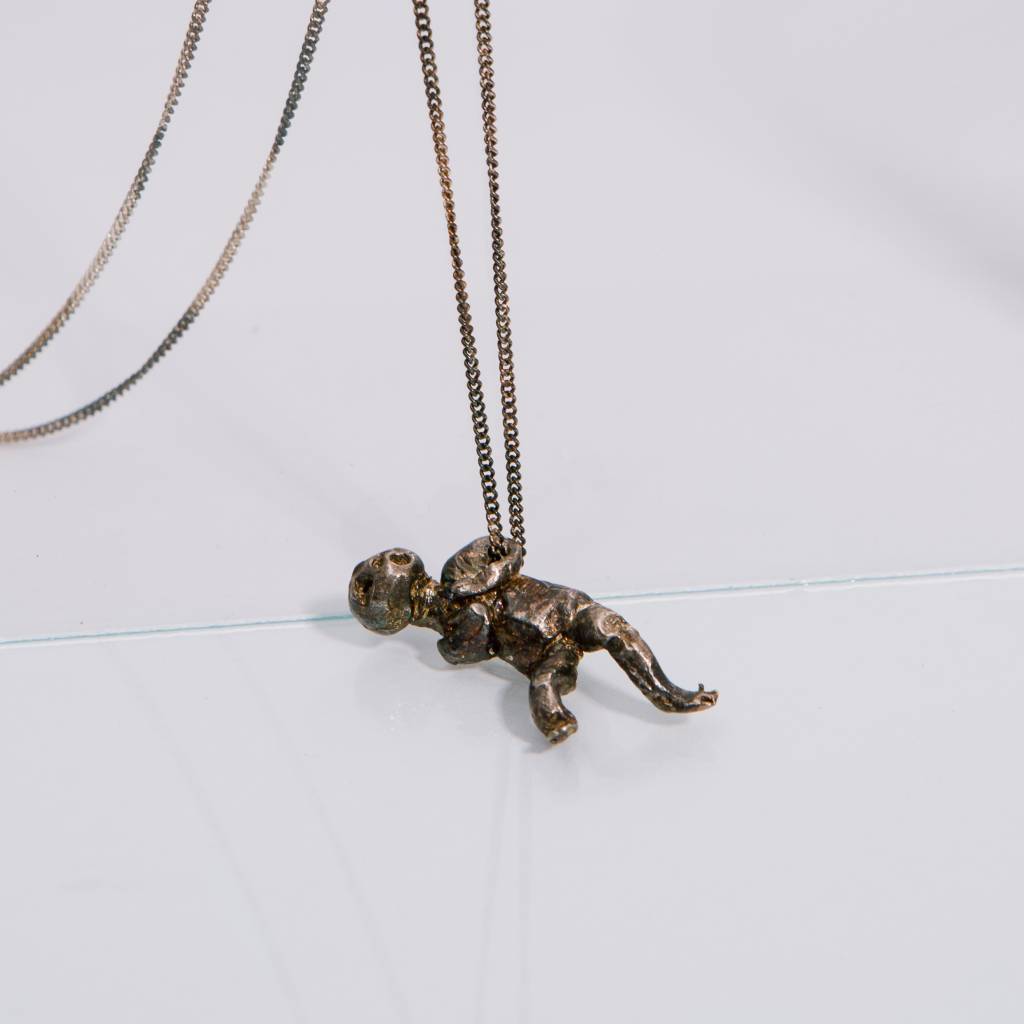 Alice Waese Silver Baby Saint Pendant