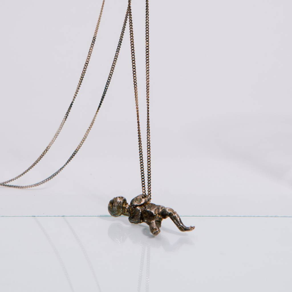 Alice Waese Silver Baby Saint Pendant