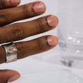 Alice Waese Silver Cut Bark Ring, Size 9