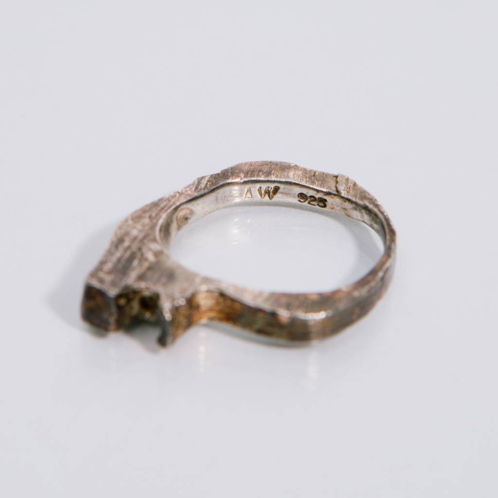 Alice Waese Silver Two Prong Ring, Size 9