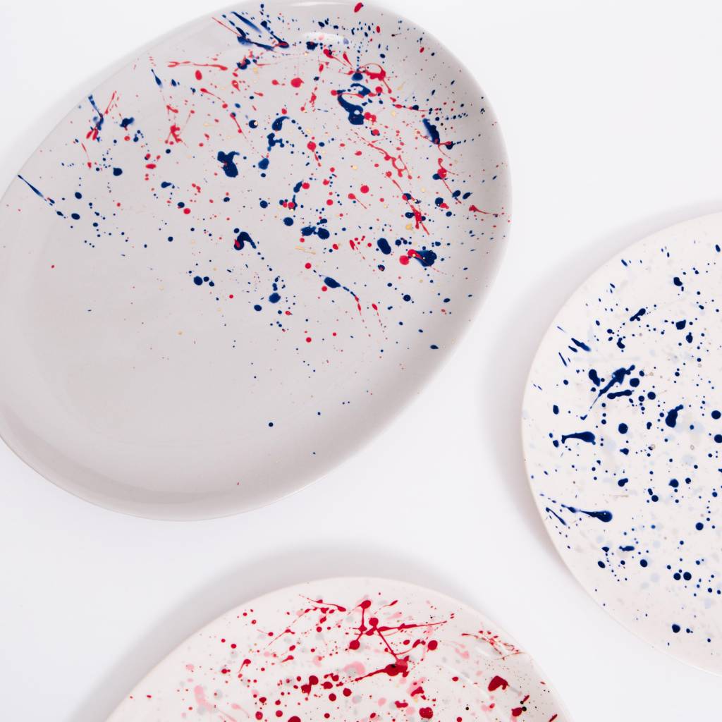 Sarah Cihat Splatter Platter, Porcelain