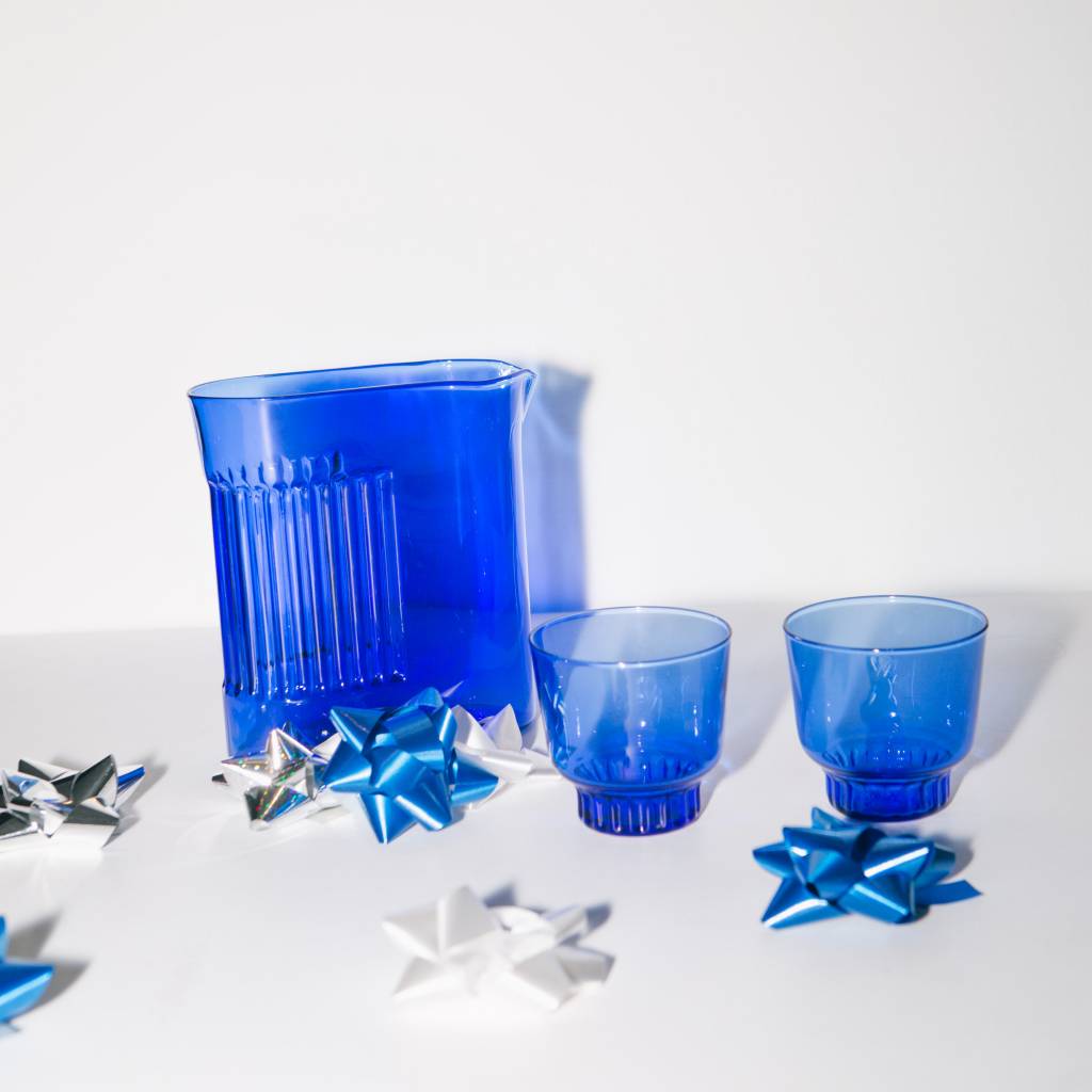 Areaware Ridge Kitchen Pitcher, Cobalt