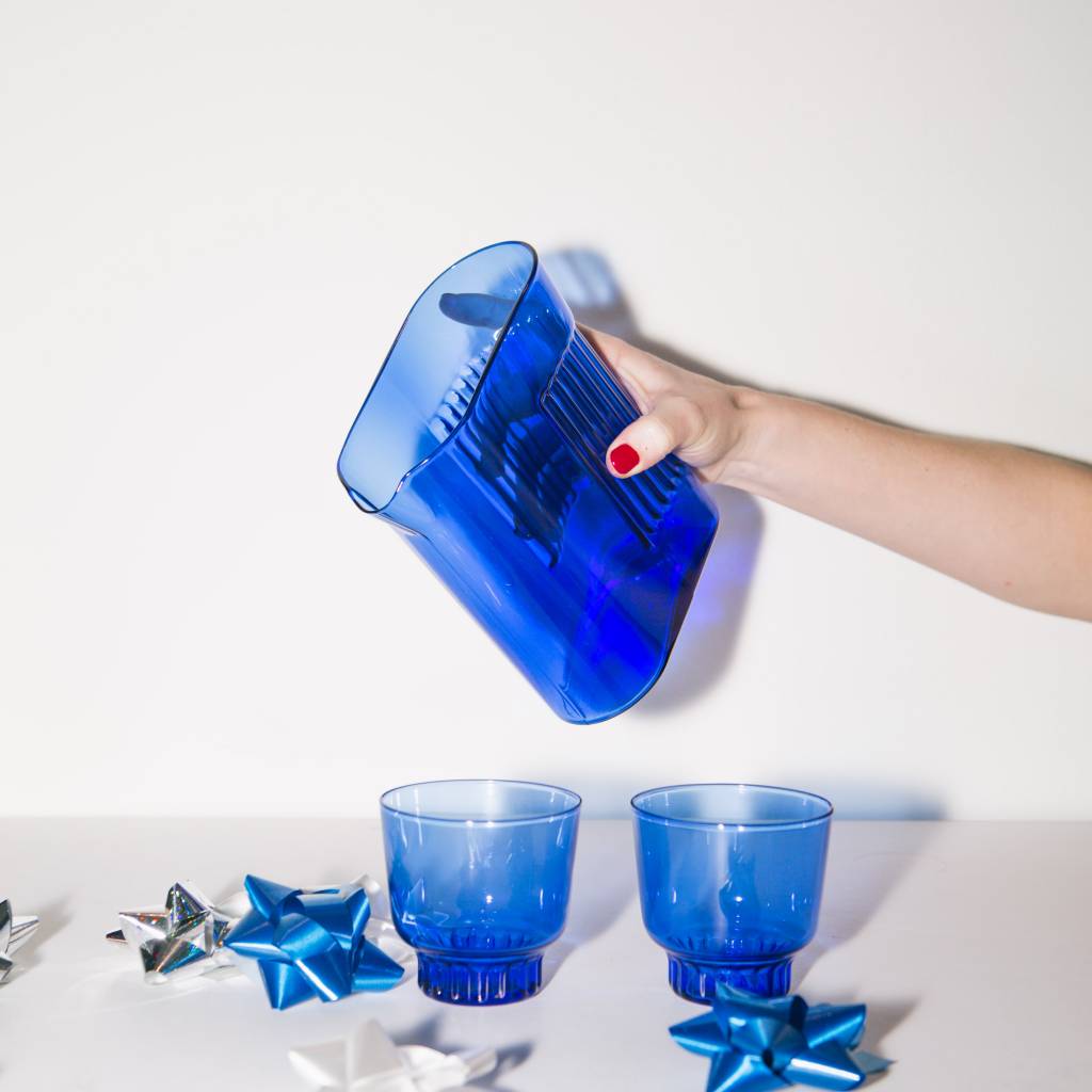 Areaware Ridge Kitchen Pitcher, Cobalt