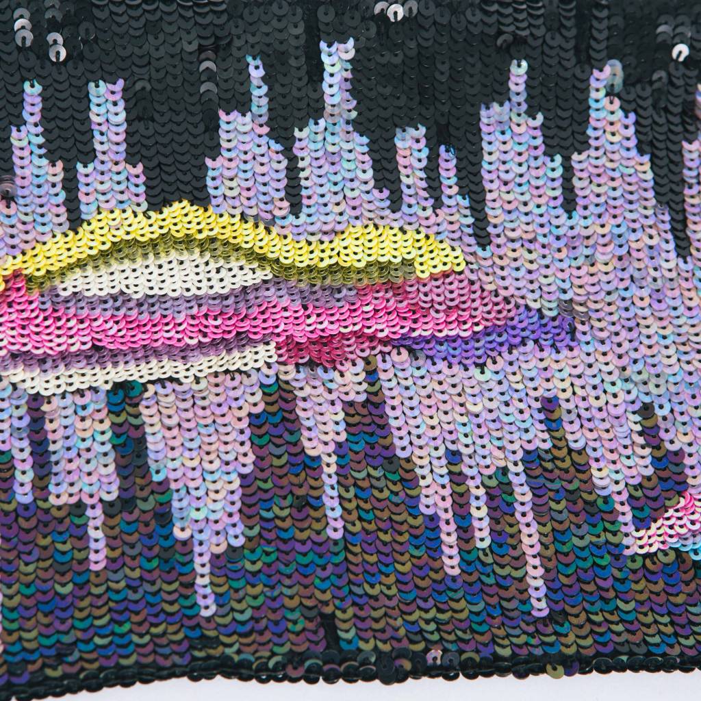 Lyell Floating Clouds Hand-Sequined Pouch