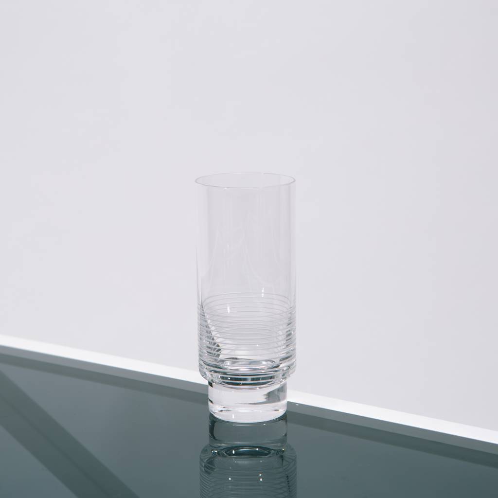 Kontextur Tumbler High, Set of 4, Hand Blown and Hand Etched Crystal, 14 fl oz