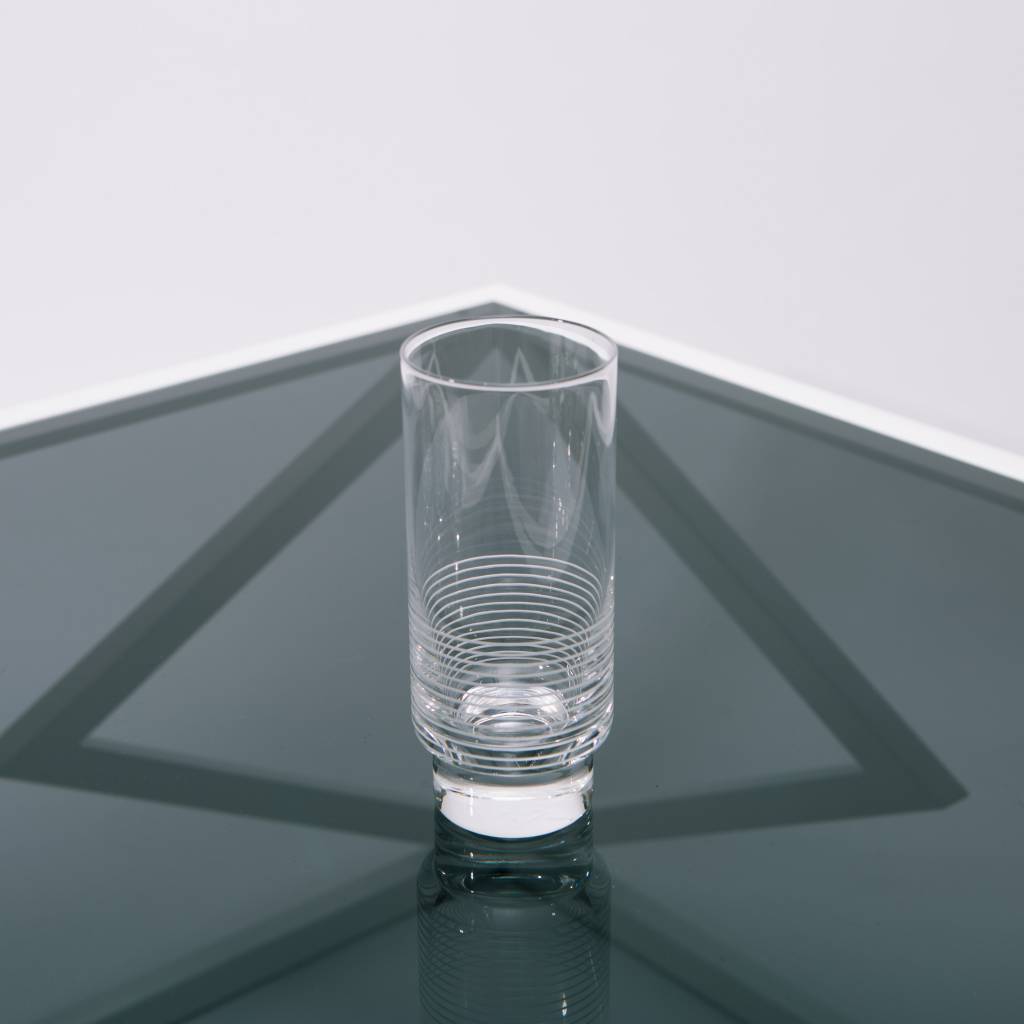 Kontextur Tumbler High, Set of 4, Hand Blown and Hand Etched Crystal, 14 fl oz