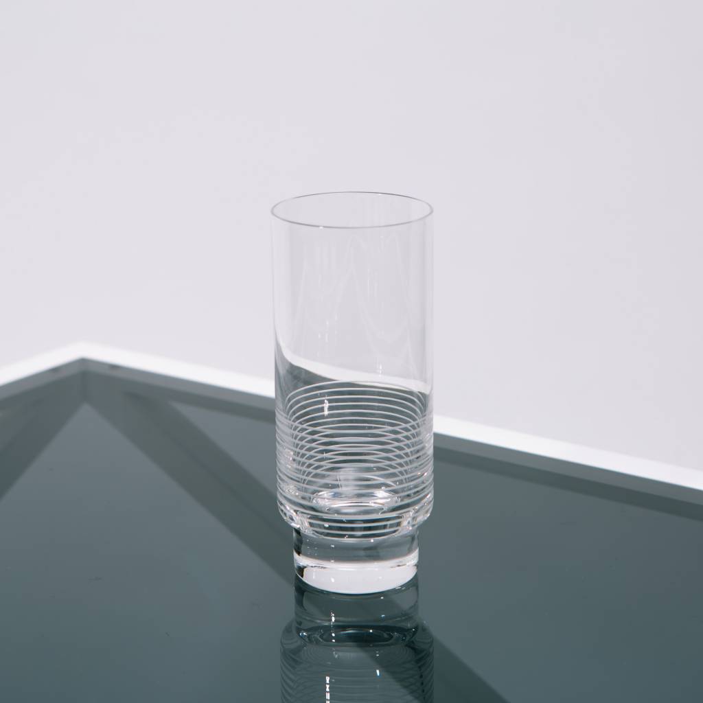 Kontextur Tumbler High, Set of 4, Hand Blown and Hand Etched Crystal, 14 fl oz