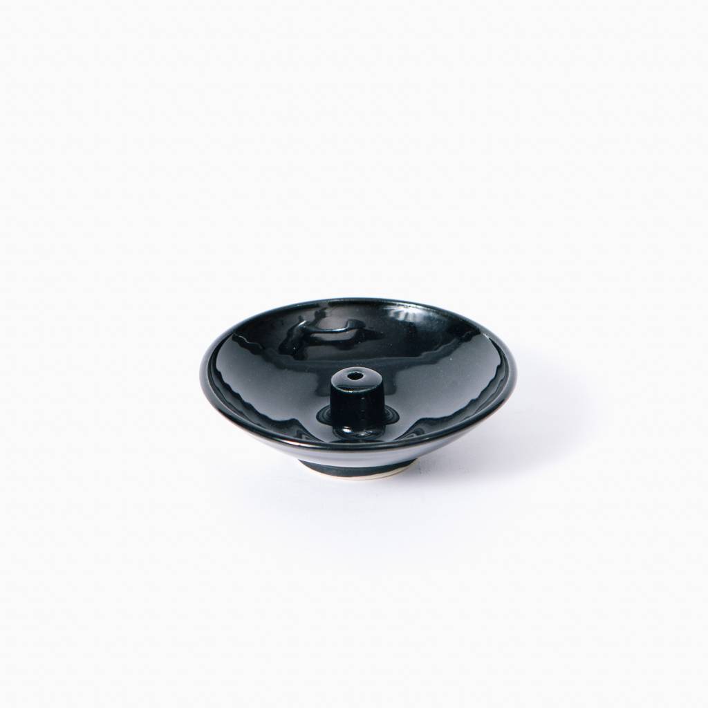 Shoyeido Ceramic Wheel Incense Burner, Obsidian