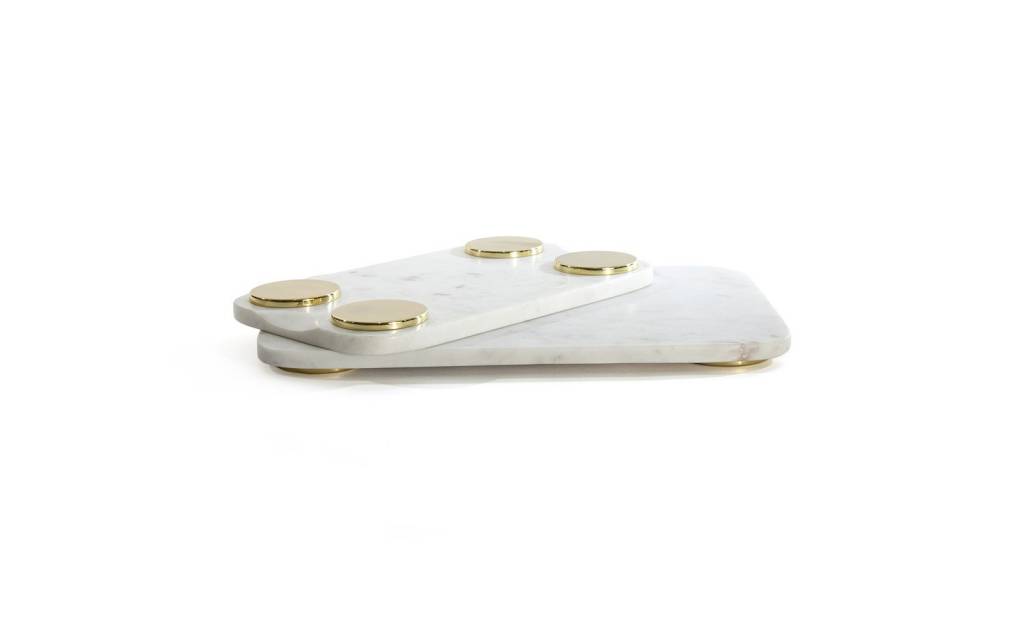 Hawkins NY Mara Marble + Brass Serving Board