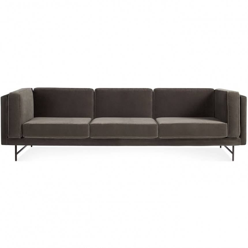 Blu Dot Bank Mink Velvet Sofa